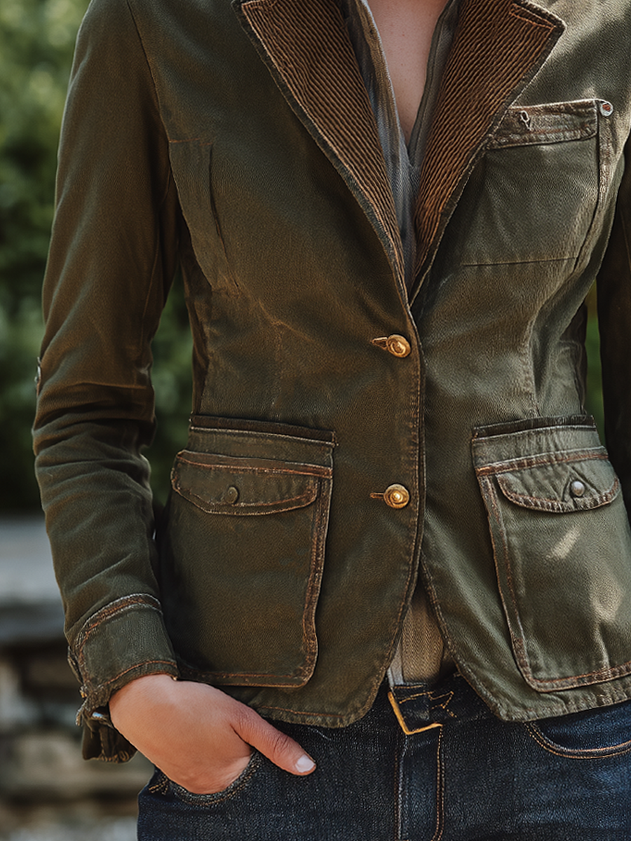 Vintage Corduroy Collar Work Jacket