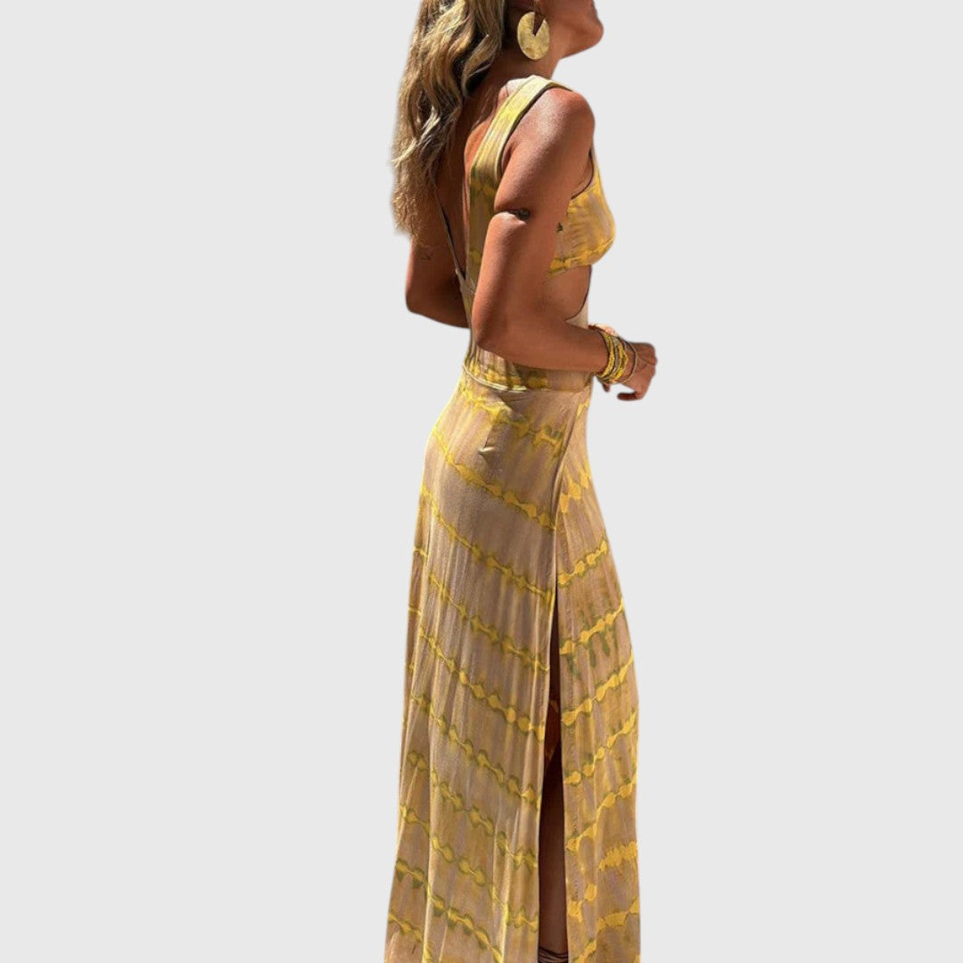 Nikeara - Plunge Cut-Out Dress