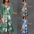 Clytie - Ladies dress with floral pattern and blazer