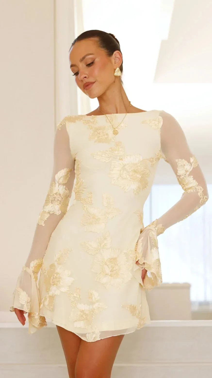 Eris - Backless Printed Mini Dress