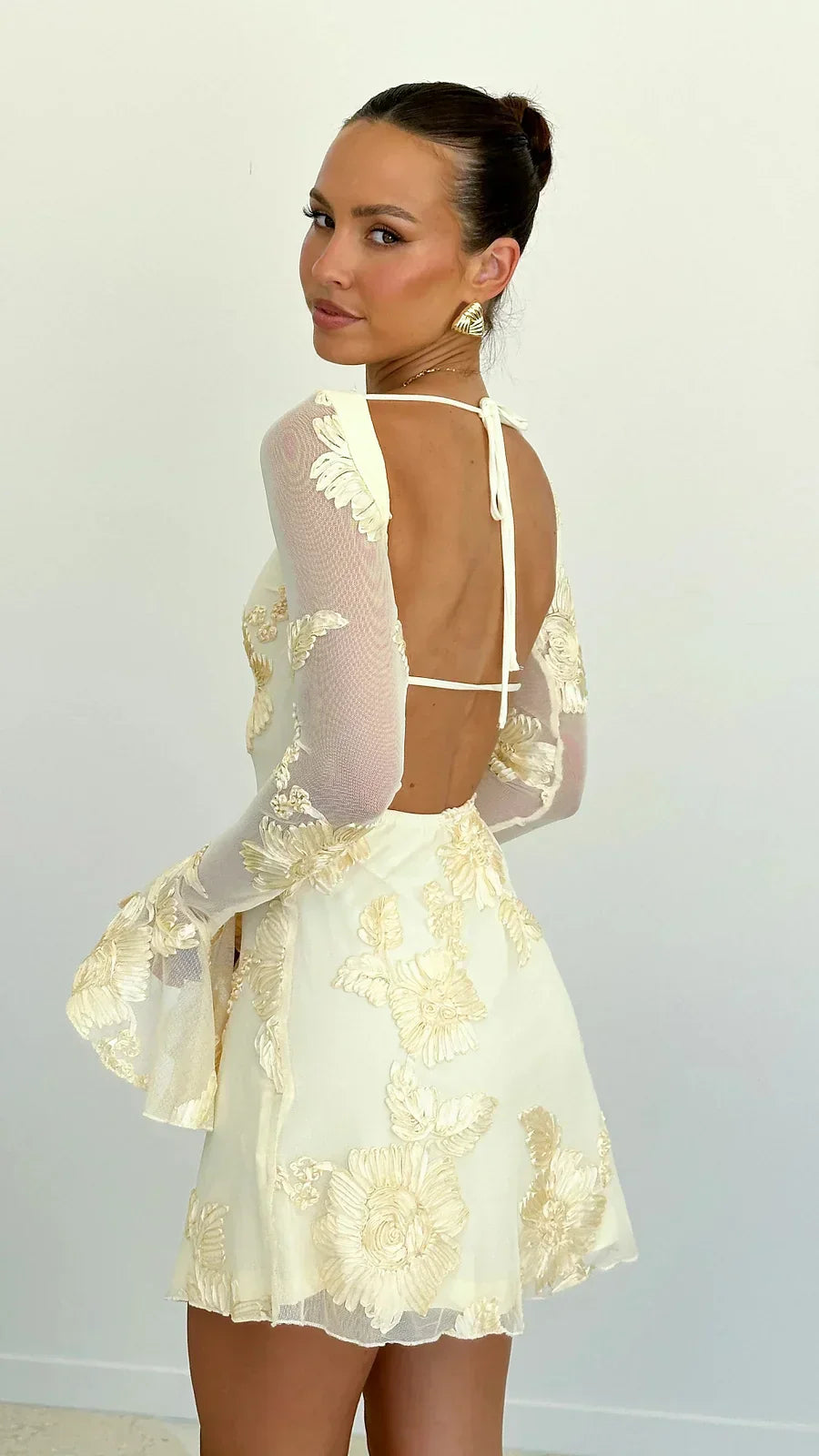 Eris - Backless Printed Mini Dress