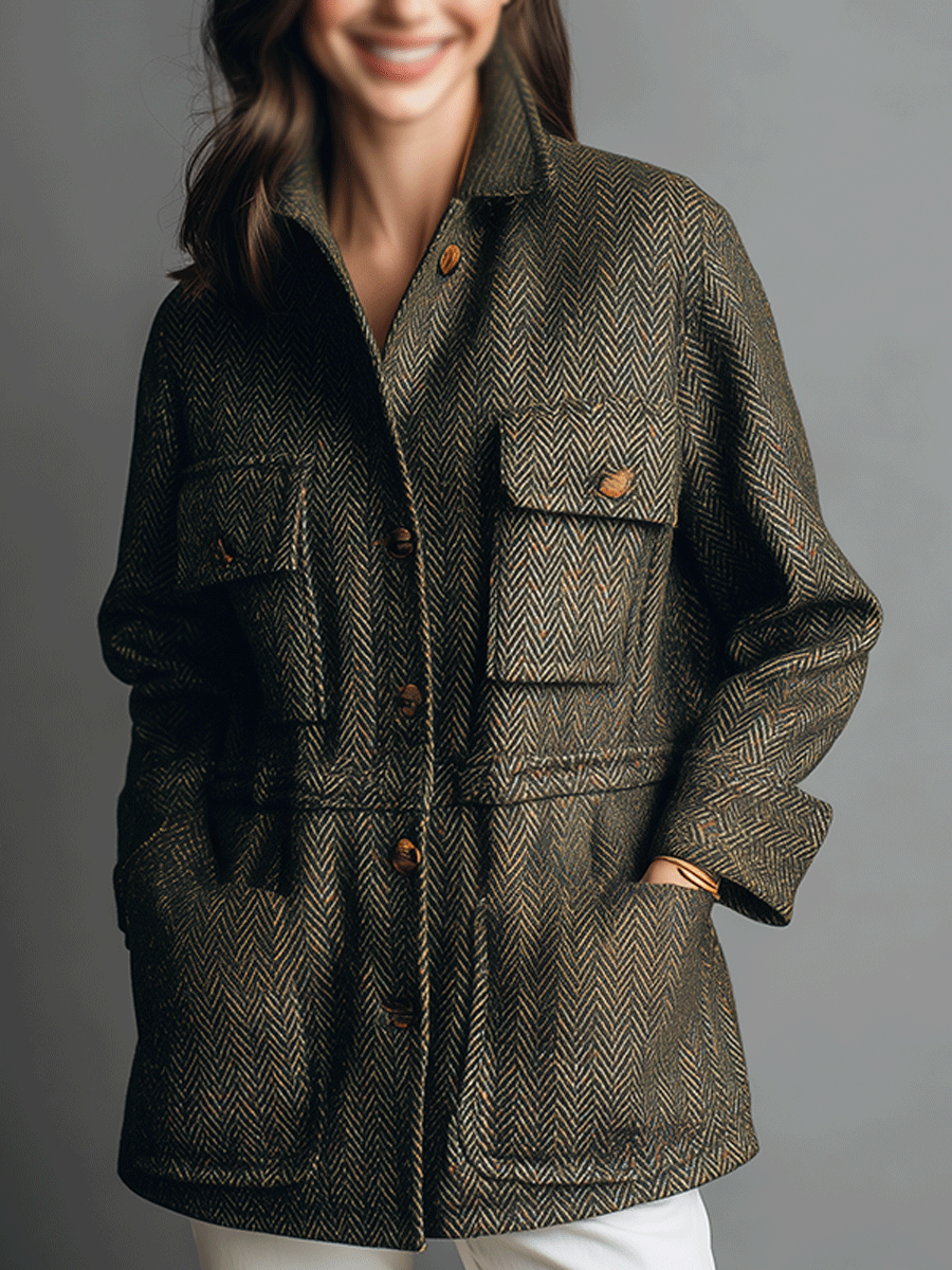 Everyday Fashion Olive Utility Wool Jacket