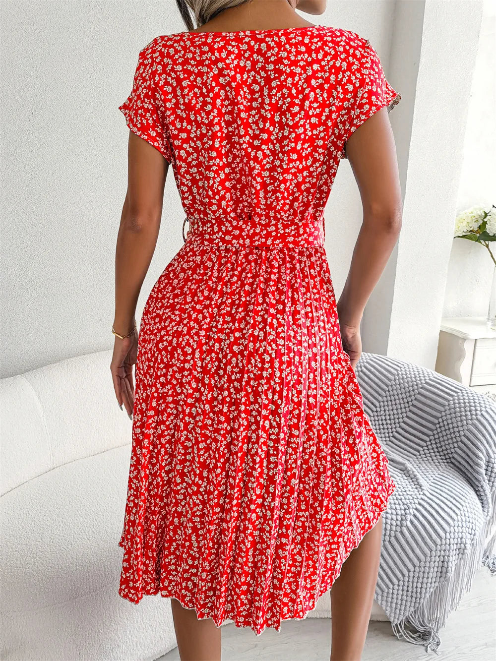 Andromeda - Floral Print Wrap Midi Dress