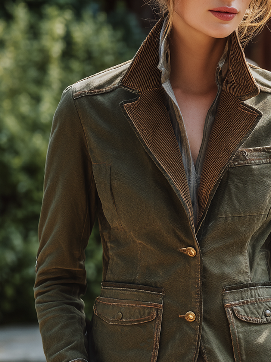 Vintage Corduroy Collar Work Jacket