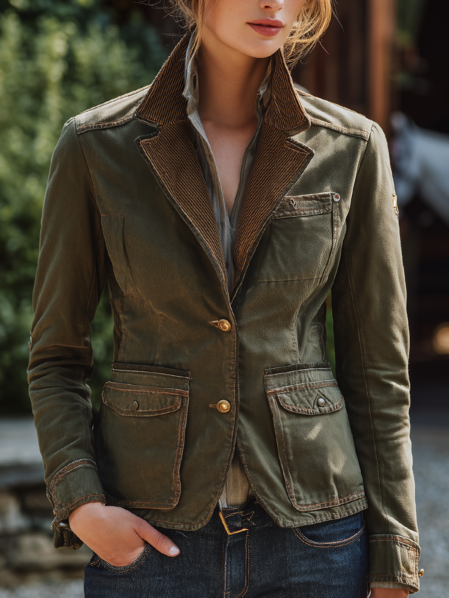 Vintage Corduroy Collar Work Jacket