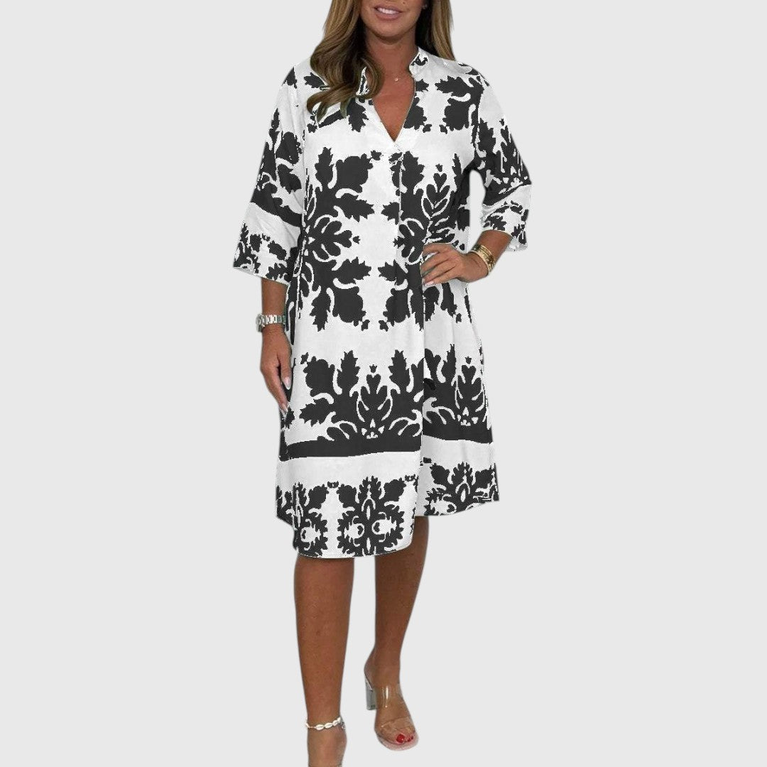 Acantha - Elegant Printed Midi Dress