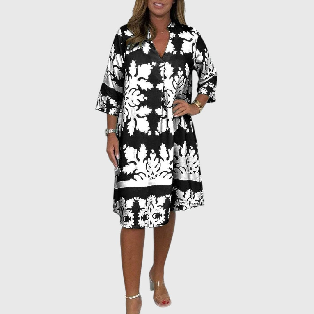 Acantha - Elegant Printed Midi Dress